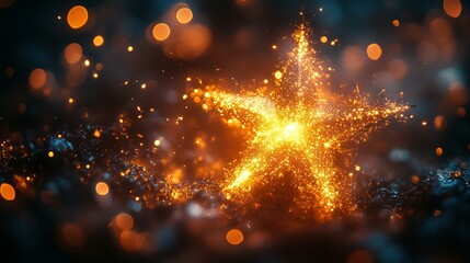 Festive Brilliance: The Enchanting Gold Transparent Firework Star for New Year’s Revelry