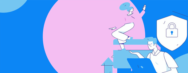 Marketing planning business characters flat vector concept operation hand drawn illustration
