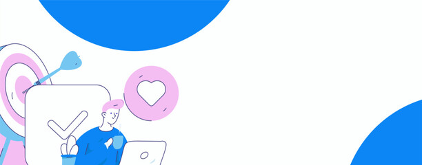 Marketing planning business characters flat vector concept operation hand drawn illustration
