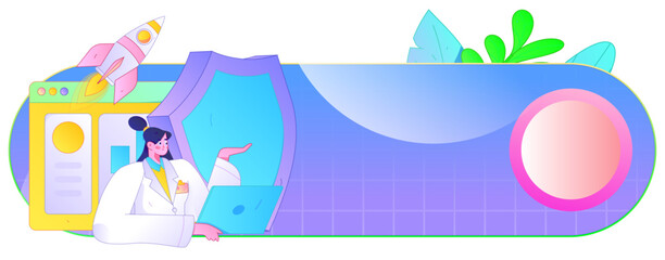 Business network security character flat vector concept operation hand drawn illustration
