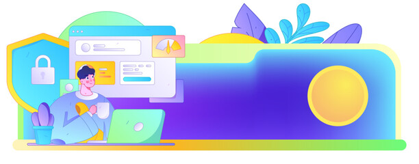 Business network security character flat vector concept operation hand drawn illustration
