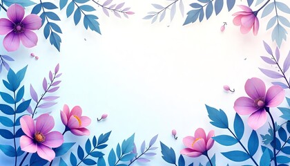 Obraz premium Fantasy flowers and oversized leaves set against a contrasting background for a playful look