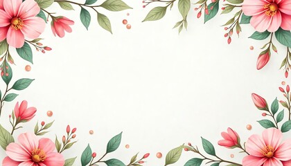 Obraz premium Beautiful Floral botanical texture pattern with flowers and leaves
