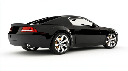 Fototapeta premium Sleek Black Sports Car with Metallic Finish and Stylish Design