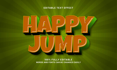 happy jump editable text effects with a kids and play theme