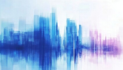 An abstract work showcasing the beauty of a city through watercolor techniques.