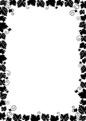 Floral frame with a holly branch. Vector illustration.