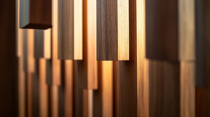 Wooden panels create a warm atmosphere with soft lighting in a contemporary interior