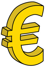 gold euro symbol icon illustration design 