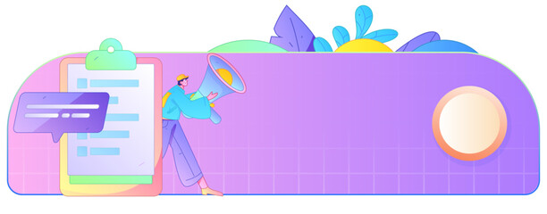 Invite friends to conduct questionnaire flat vector concept operation hand drawn illustration
