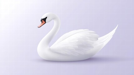 Fototapeta premium Elegant White Swan with Sunglasses in Minimalist Style Design