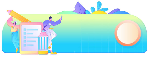 Invite friends to conduct questionnaire flat vector concept operation hand drawn illustration
