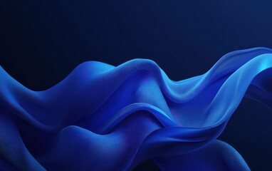 Obraz premium Abstract Blue Fabric Waves: A Serene Digital Art