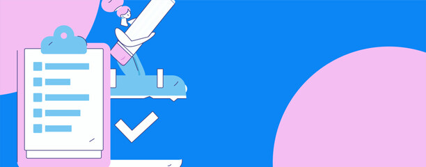 Invite friends to conduct questionnaire flat vector concept operation hand drawn illustration
