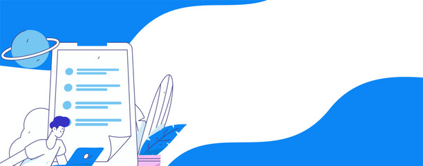 Invite friends to conduct questionnaire flat vector concept operation hand drawn illustration
