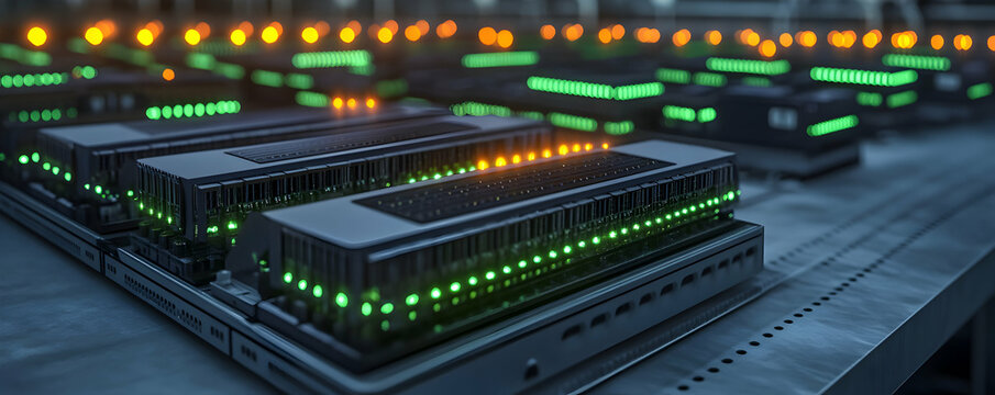 High-Performance Computing Server Array, Advanced Data Processing Units Illuminate Efficiently in a Networked Environment.