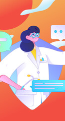 Medical characters fighting the epidemic flat vector concept operation hand drawn illustration
