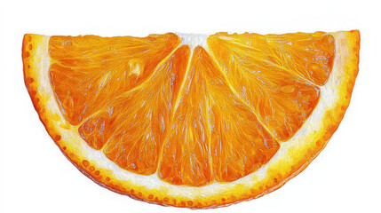 Fresh orange slice with vibrant colors and detailed texture, perfect for food related designs or healthy lifestyle themes