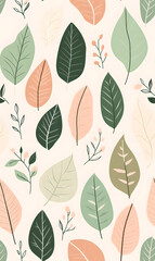 floral flower and leaf elements modern doodle illustrator seamless pattern for wallpaper or background