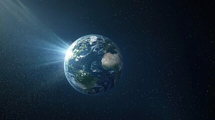 Obraz premium A conceptual digital art of Earth radiating renewable energy sources.