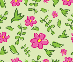 design vector seamless pattern with beautiful flower style