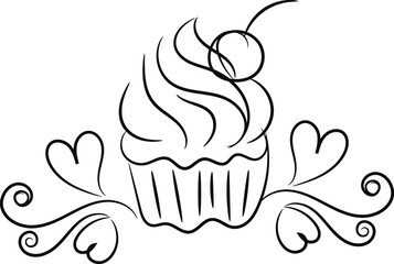 cup cake with cheery