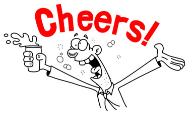 Cheers mood a person vector illustration