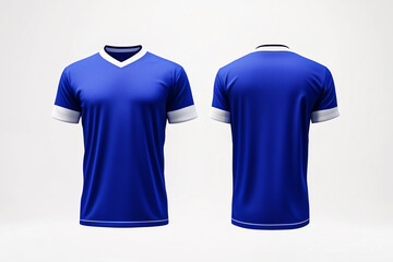 blue and white jersey template for team club, jersey sport, front and back, Tshirt mockup sports jersey template design for football soccer, racing, gaming, sports jersey