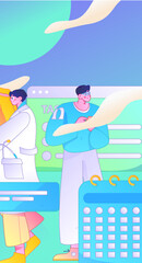 Medical characters fighting the epidemic flat vector concept operation hand drawn illustration
