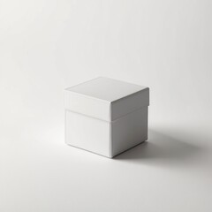 Fototapeta premium White gift box isolated on white surface 