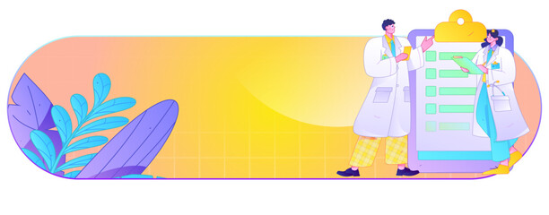 Medical characters fighting the epidemic flat vector concept operation hand drawn illustration
