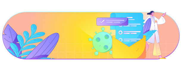 Obraz premium Medical characters fighting the epidemic flat vector concept operation hand drawn illustration 