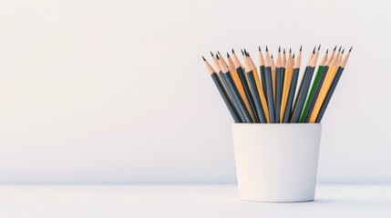 Colorful Pencils in White Holder Office Supplies Art Supplies Stationery