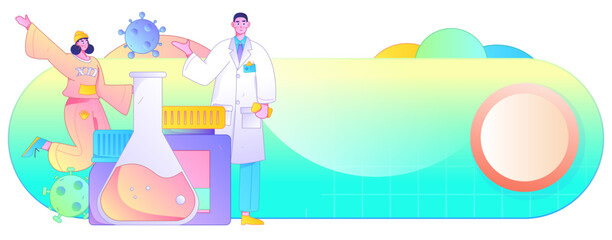 Medical characters fighting the epidemic flat vector concept operation hand drawn illustration
