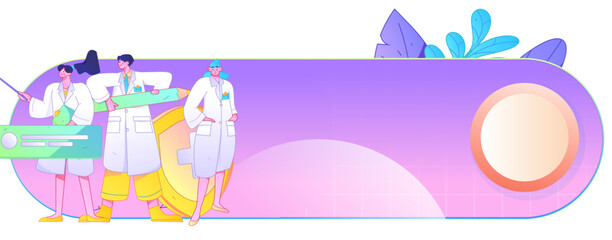 Medical characters fighting the epidemic flat vector concept operation hand drawn illustration
