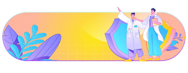 Medical characters fighting the epidemic flat vector concept operation hand drawn illustration
