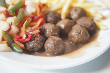closeup of Turkey Meatballs on a plate 