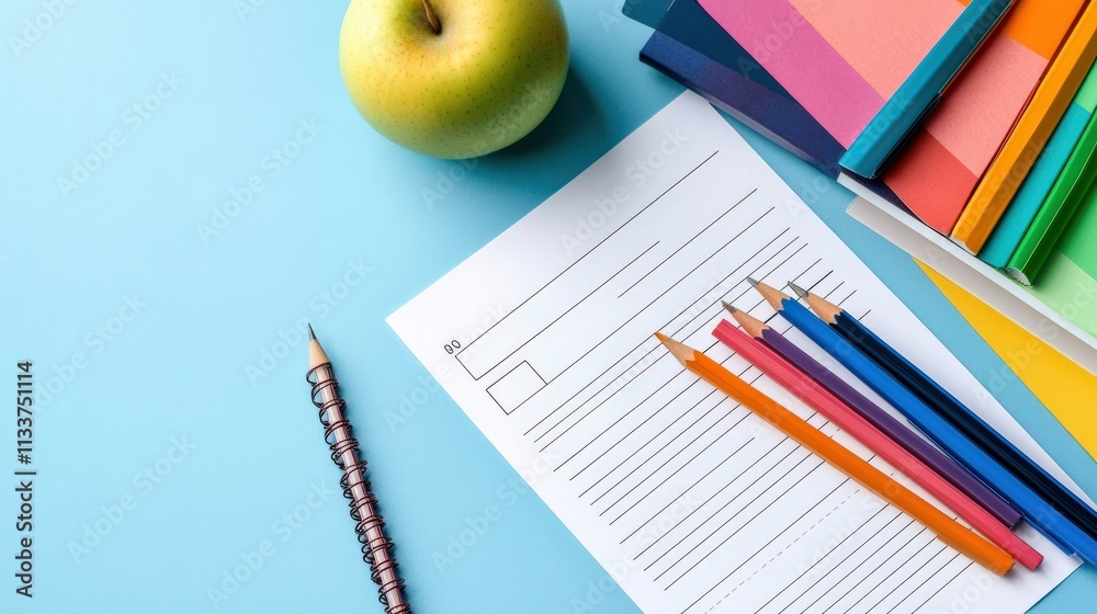 Poster A crisp report card with excellent grades prominently displayed, isolated on a clean background.