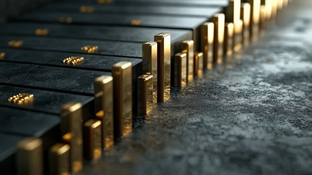 A close-up of a chart showing successful project results in bold upward trends.