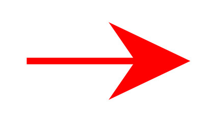 Flat Red Arrow Right Isolated on White