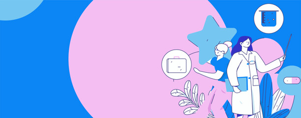 Medical characters fighting the epidemic flat vector concept operation hand drawn illustration
