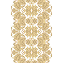 Seamless Golden border ornament, on white background, ornamental decor	