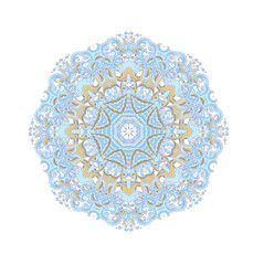 Laced decorative rosette - mandala on white background