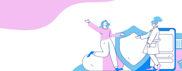 Medical characters fighting the epidemic flat vector concept operation hand drawn illustration
