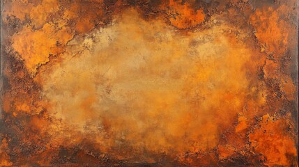 Abstract painting of a textured golden and brown background