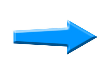 blue arrow symbol pointing right direction isolated on white 