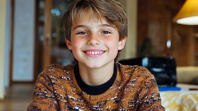 smiling young Caucasian boy 