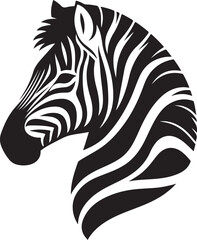 Zebra Head Logo icon silhouette vector art