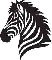 Zebra Head Logo icon silhouette vector art