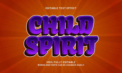 child spirit editable text effects with a child and joy theme